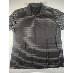 Grand Slam Golf Men's Polo Shirt Short Sleeve Size XXL BlacK Beige Stripe Collar